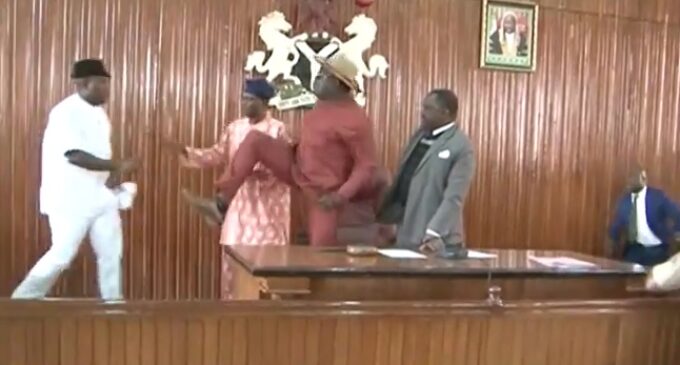 TRENDING VIDEO: Edo lawmakers exchange blows over speaker’s removal