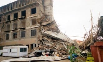 PHOTOS: Four-storey building collapses in Ilorin