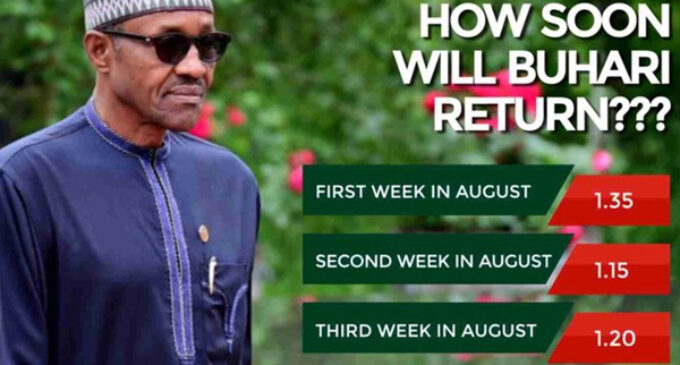 EXTRA: NaijaBet opens betting on when Buhari will return