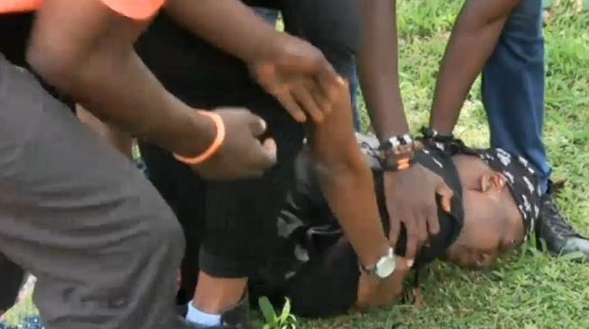 Charly Boy collapses as police crack down on anti-Buhari protesters