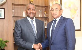 PHOTOS: Dangote hosts CAF president