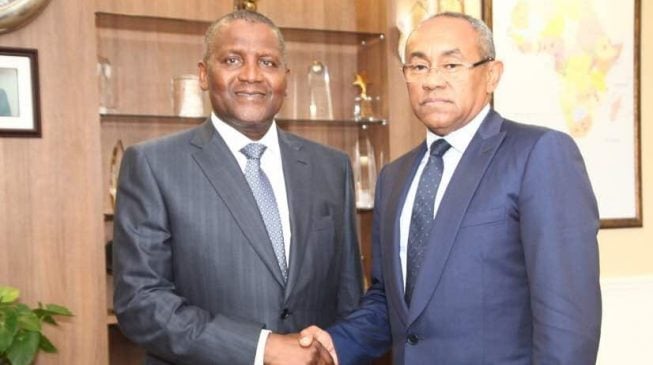 PHOTOS: Dangote hosts CAF president