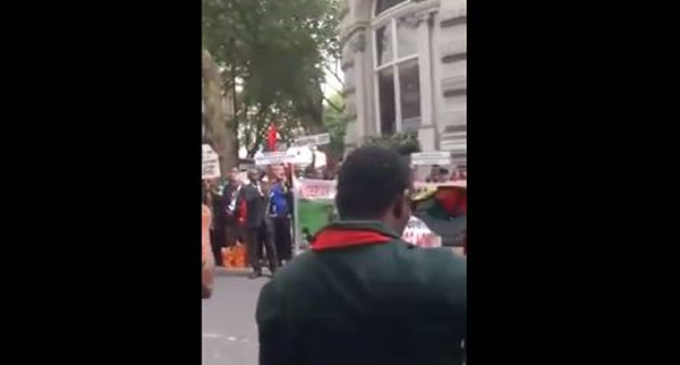 VIDEO: Biafra agitators hit London streets, ask British police to arrest Nigerians