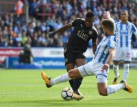 Iheanacho makes first start as Leicester draw 1-1 with Huddersfield