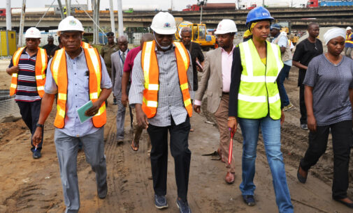 PHOTOS: Bala Usman inspects Apapa road construction, says work pace must improve
