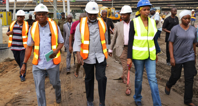 PHOTOS: Bala Usman inspects Apapa road construction, says work pace must improve
