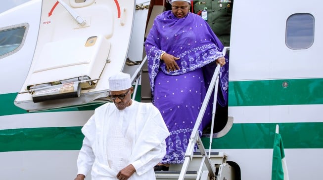 Mrs Maryam Abacha, Mrs Aisha Buhari and President Buhari