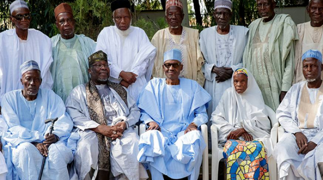 PHOTOS: Buhari hosts secondary school mates in Daura