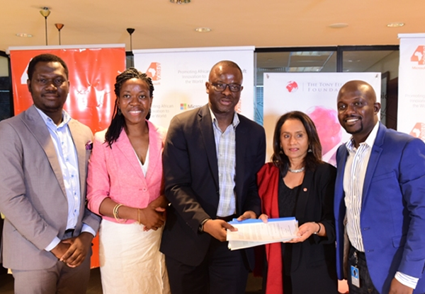TEF- Microsoft 1: L-R - Philanthropy & CSR Lead MSFT Nigeria, Sola Amusan; Director, Group Marketing and Corporate Communications, Heirs Holdings, Pelumi Fadairo ; GM Microsoft Nigeria, Akin Banuso; CEO Tony Elumelu Foundation, Parminder Vir; Marketing and Operations Director Microsoft Nigeria, Ade Ajayi, during an MOU signing between the Tony Elumelu Foundation and Microsoft to provide complimentary access to Microsoft's business development software, Bizpark to 3,000 Tony Elumelu Entrepreneurs across 54 African Countries. In Lagos on Monday