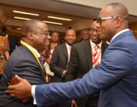 PHOTOS: Baru hugs Kachikwu at economic summit