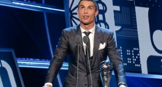 Ronaldo wins 2017 FIFA men’s player of the year award