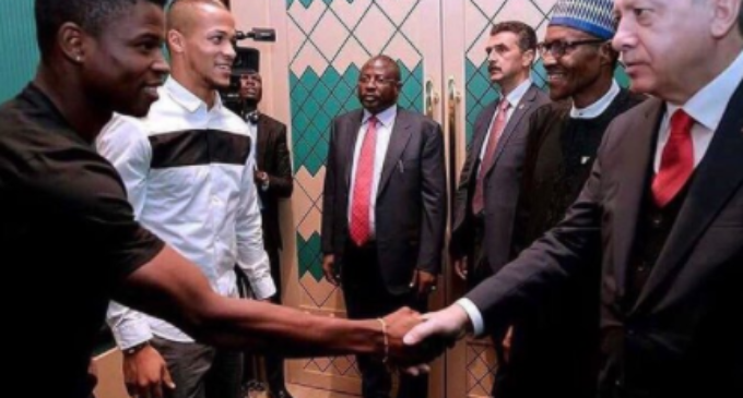 Super Eagles stars meet Buhari, Erdogan in Turkey