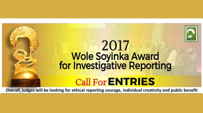 NOW OPEN: 12th Wole Soyinka investigative awards
