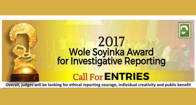 NOW OPEN: 12th Wole Soyinka investigative awards