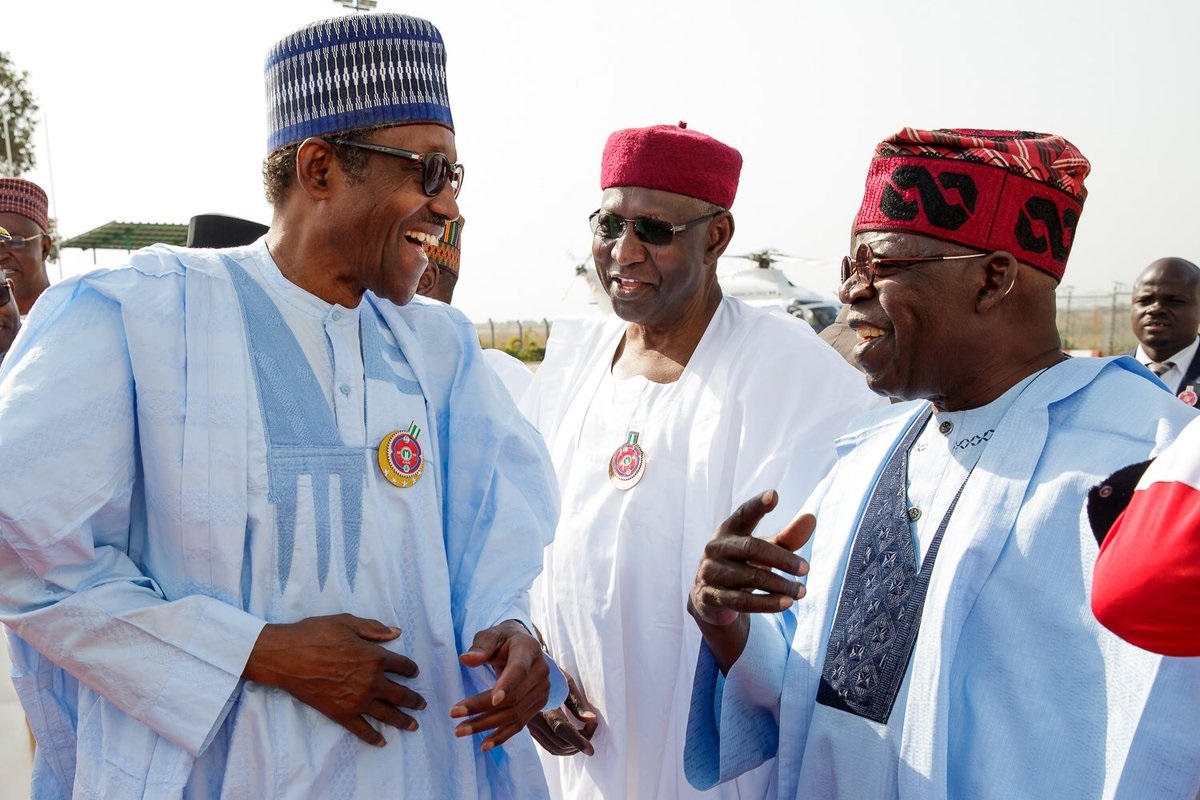 [PHOTOS] Buhari Departs To Abidjan For EU-AU summit As Tinubu Is On Board With PMB