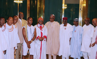 PHOTOS: Buhari hosts oba of Benin at Aso Rock