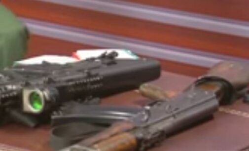 EXTRA: Defence spokesman displays AK-47 during live TV interview