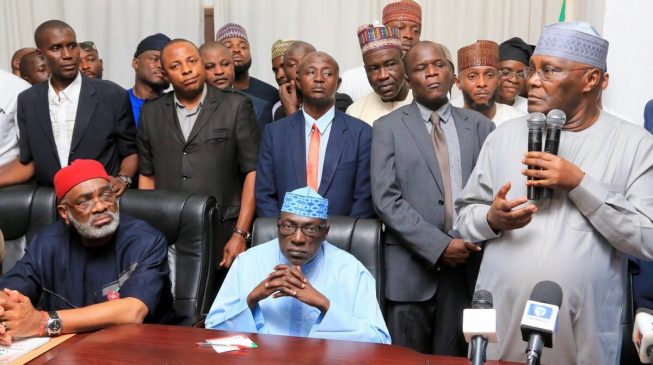 Commotion At Wadata Plaza As Atikku Visits Makarfi