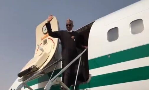 VIDEO: Buhari leaves for France