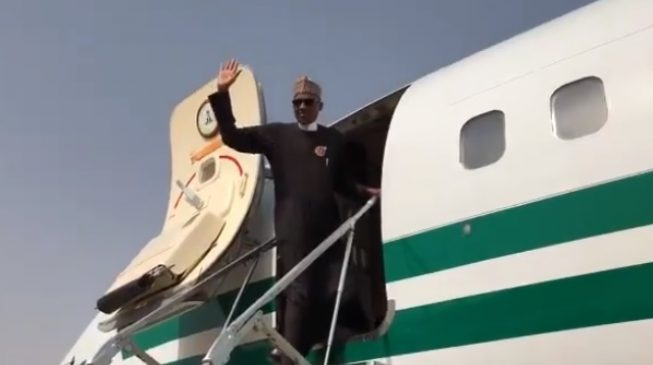 VIDEO: Buhari leaves for France