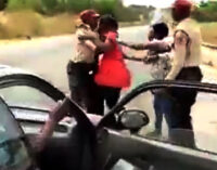 SHOCKING VIDEO: FRSC officer engages woman in fist fight