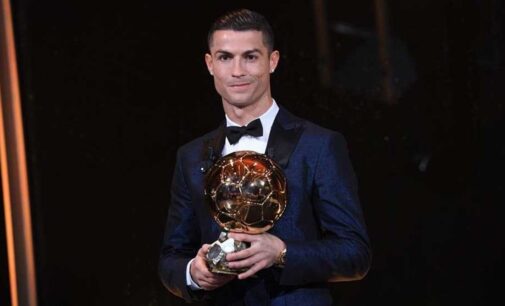 Ronaldo wins fifth Ballon d’Or, equals Messi’s record