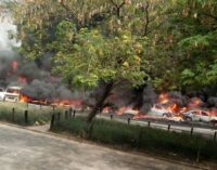 Many escape death as tanker explosion destroys 20 vehicles in FESTAC