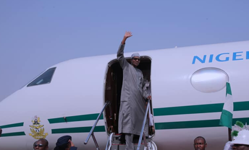 PHOTOS: Buhari off to AU summit