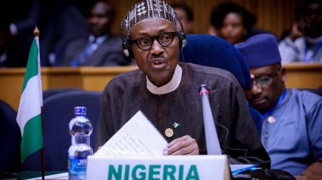 President Buhari meets Obasanjo in Adis Ababa