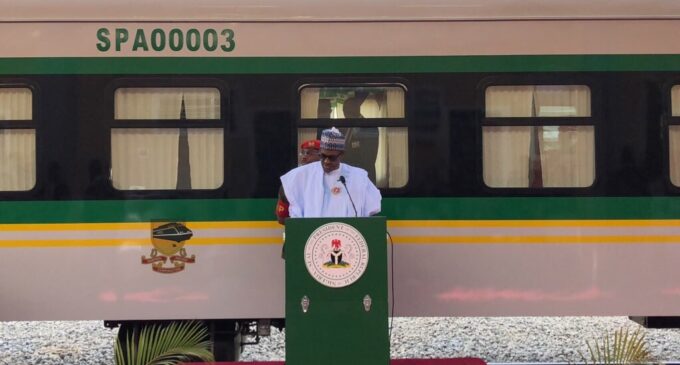 PHOTOS: Buhari inaugurates new train coaches in Kaduna