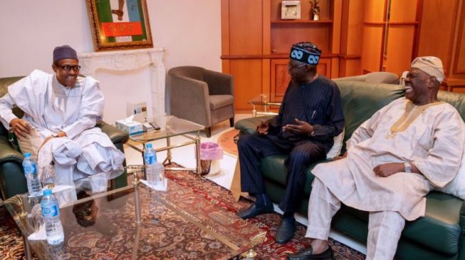 Tinubu, Akande ‘sneak out’ of Aso Rock after meeting Buhari
