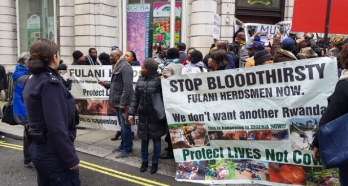 Nigerians in London protest herdsmen killings