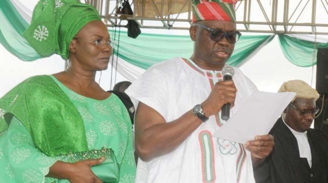 Fayose’s wife: If you want to be disgraced, hunt for my husband’s downfall