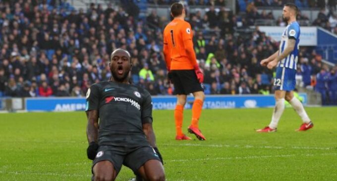 Moses on target as Chelsea thrash Brighton