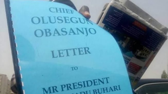 PHOTOS: Obasanjo’s ‘letter bomb’ on sale in Abuja