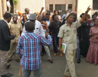 Police officers stationed at NHIS headquarters over workers’ protest
