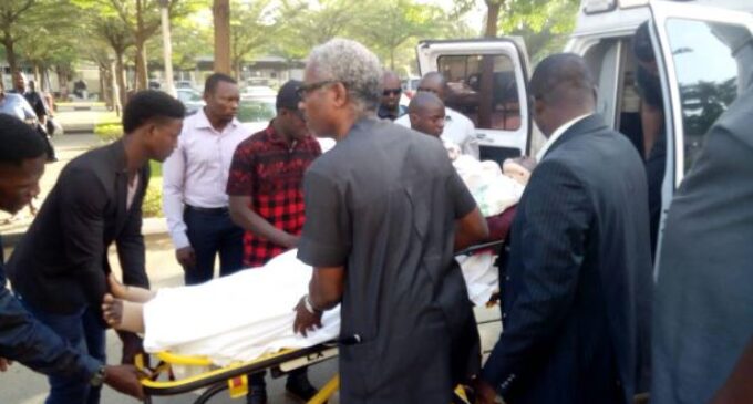 Drama as Metuh arrives court in ambulance