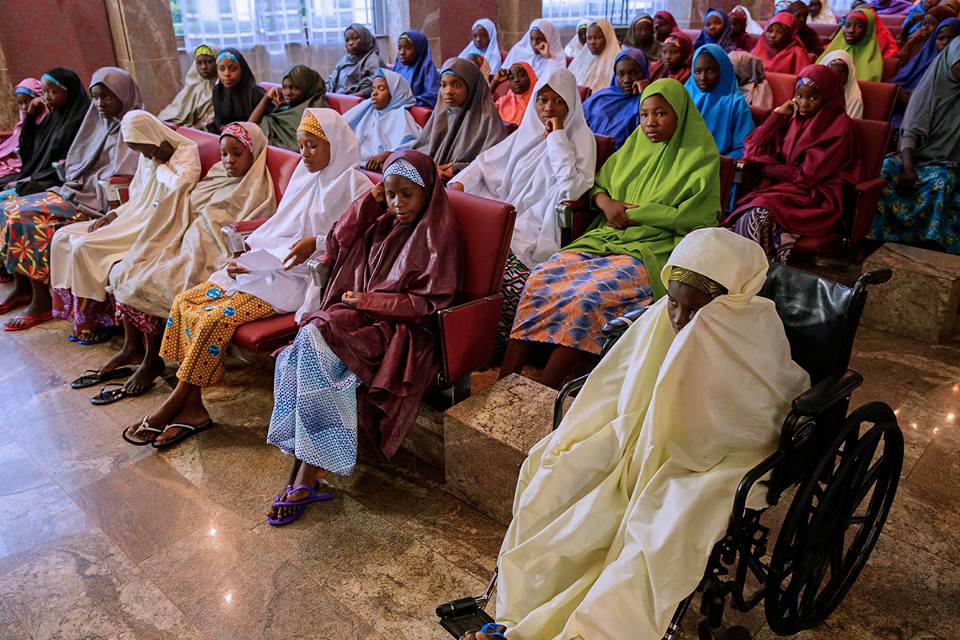 MORE PHOTOS: Buhari hosts Dapchi schoolgirls at Aso Rock  %Post Title