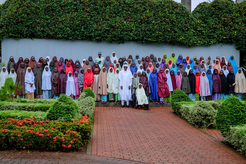 MORE PHOTOS: Buhari hosts Dapchi schoolgirls at Aso Rock  %Post Title