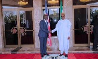 Buhari hosts George Weah in Aso Rock