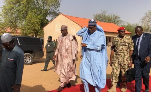 PHOTOS: Buhari visits school where Boko Haram abducted 110 students
