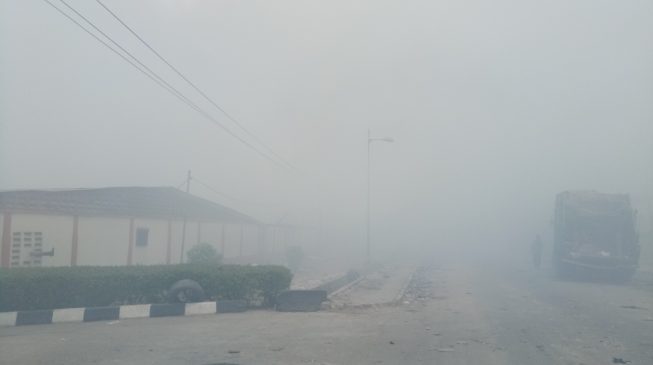PHOTOS: Fire still burning at Ojota dumpsite — after six days