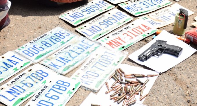 PHOTOS: Police parade ‘members of car snatching syndicate’ in Lagos