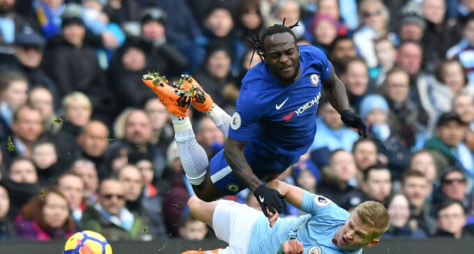 Moses’ Chelsea fall to dominant Manchester City