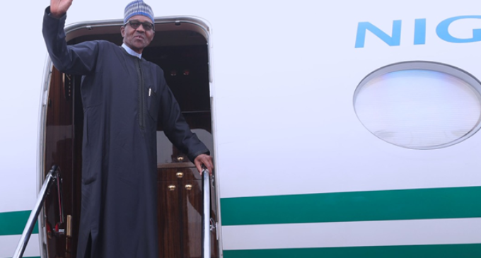 VIDEO: Buhari departs for UK