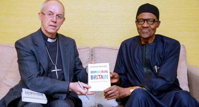 PHOTOS: Buhari hosts Archbishop of Canterbury in London