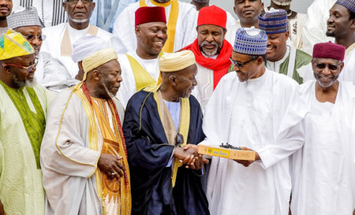 PHOTOS: Buhari hosts leaders of Tijjaniya sect at Aso Rock
