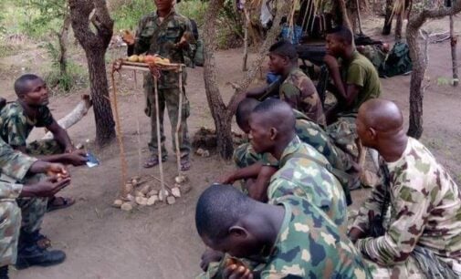 PHOTO: Soldiers hold Easter service inside Sambisa forest