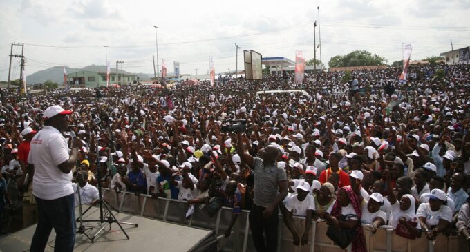 Thousands storm Ado Ekiti as Fayemi declares governorship ambition