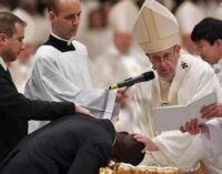 Pope baptises illegal Nigerian migrant who foiled robbery at Italian shop